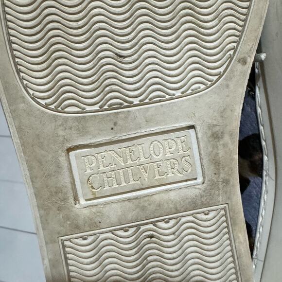 Penelope Childers Blue Leopard Print Leather Calf Hair High Top Sneakers Size 38 - Picture 7 of 8